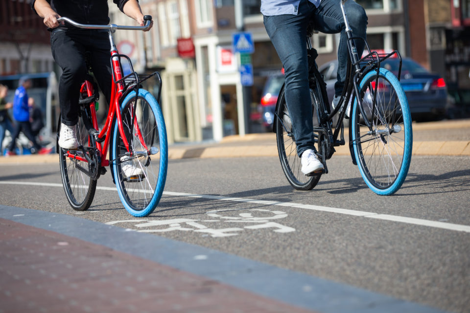 blue wheel bike