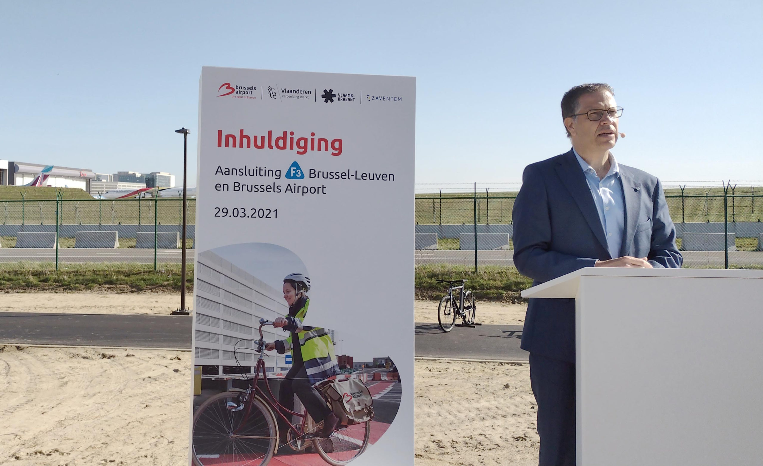 Inauguration d'une nouvelle piste cyclable vers l'aéroport de Bruxelles