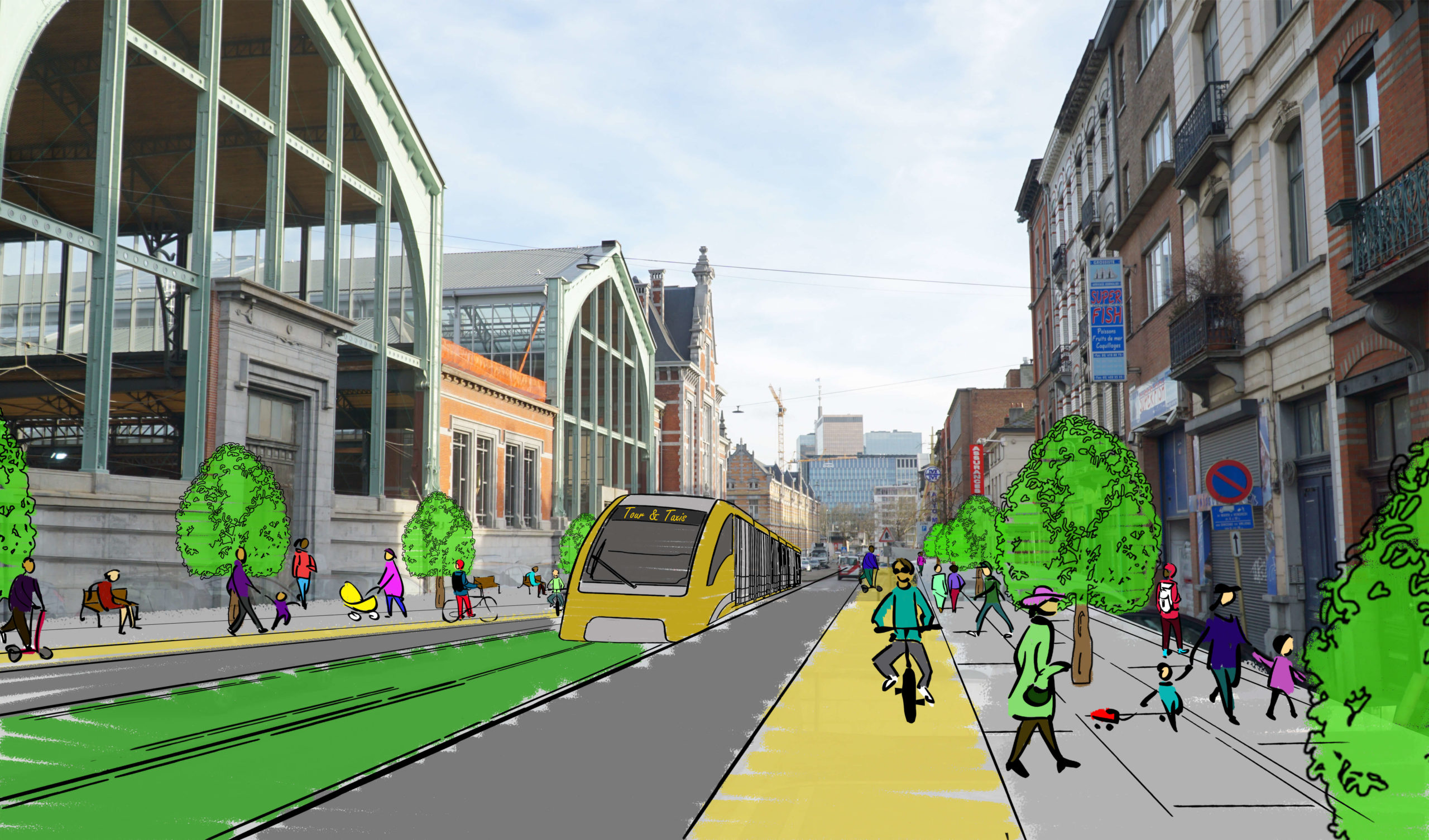 Brussels: new tram Thurn & Taxis to North and Central Station