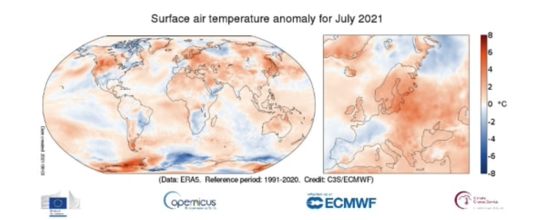 ‘July 2021 second hottest month ever in Europe’