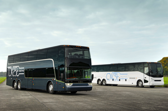 Van Hool builds double-deck electric coach for US