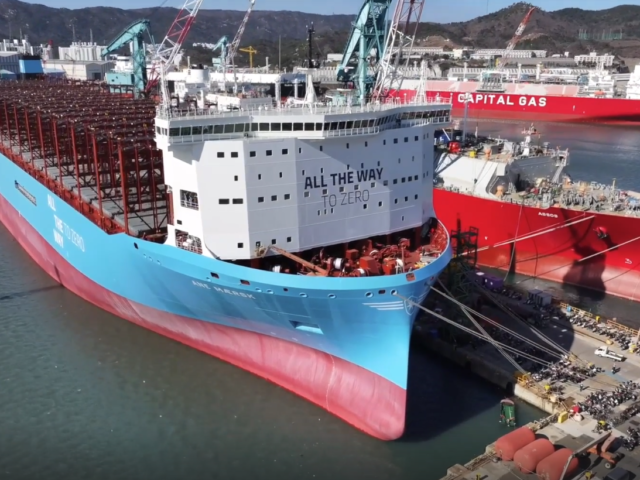 World’s biggest container ship on green methanol baptized ‘Ane Mærsk’