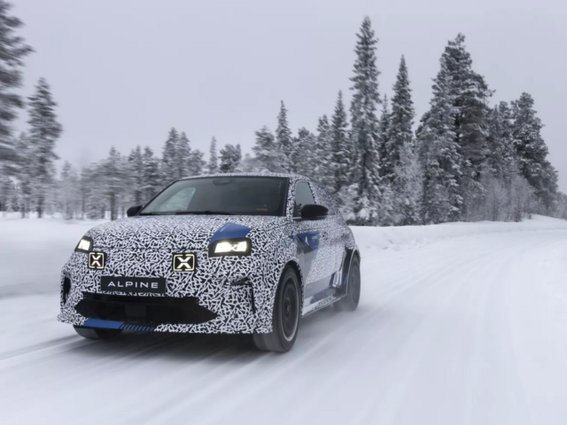 Alpine A290, to be launched in June, is tested in the cold