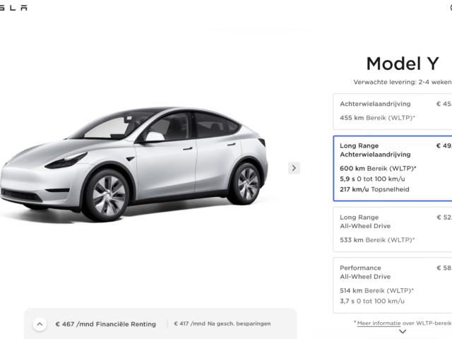 Tesla verhoogt de inzet met een Model Y van 600 km