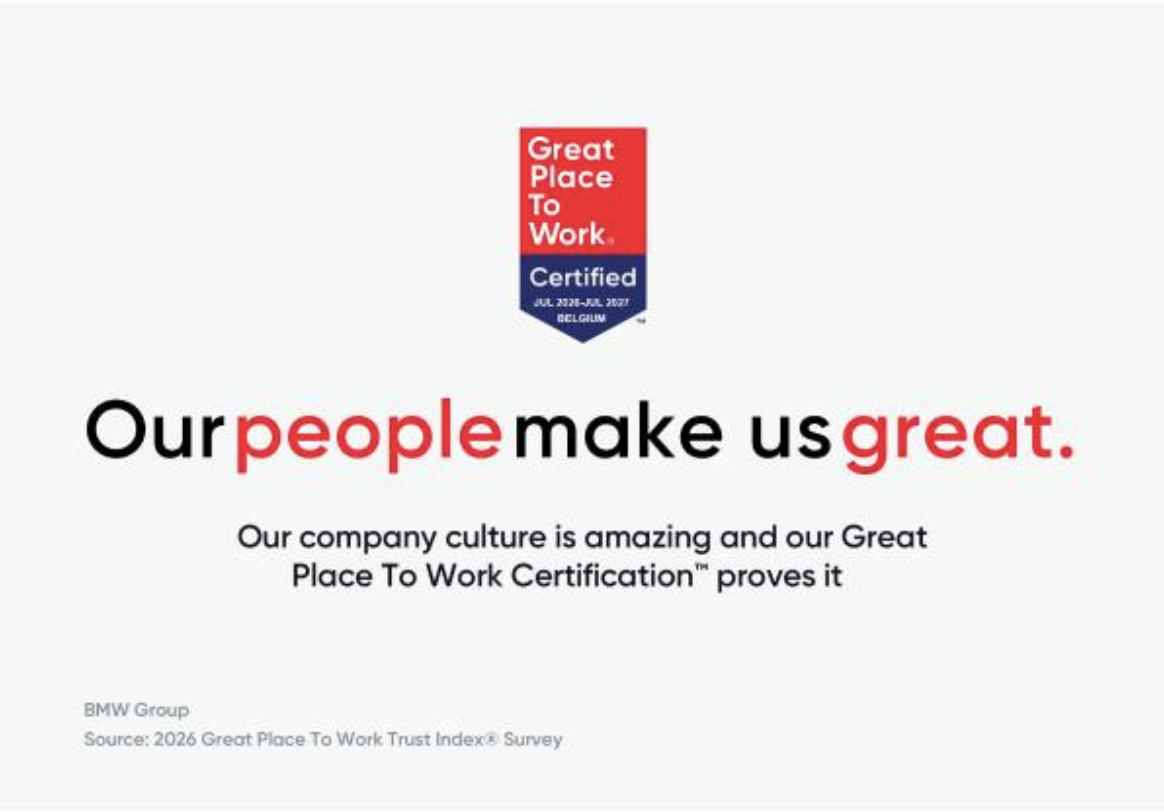 BMW Group Belux obtains ‘Great Place To Work' certificate